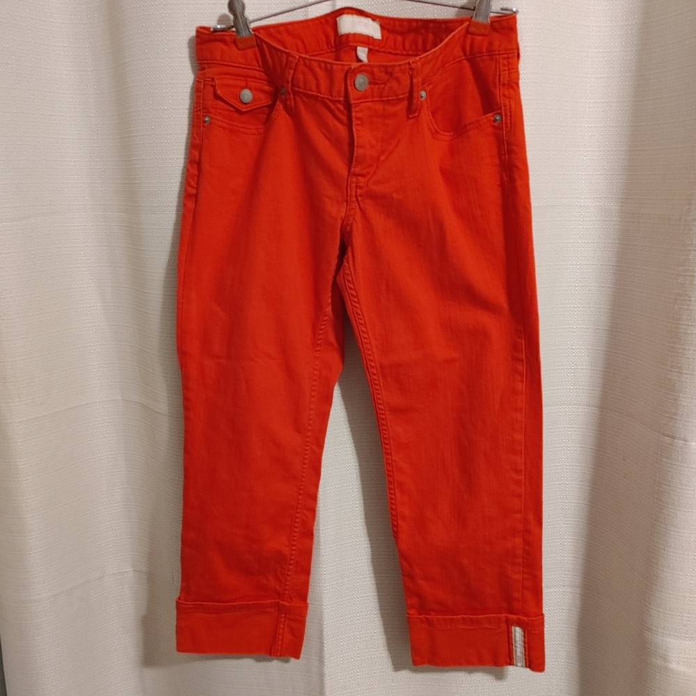 (4/$20) Banana Republic Women's Red Jean Capris Size 27/4 Stretch